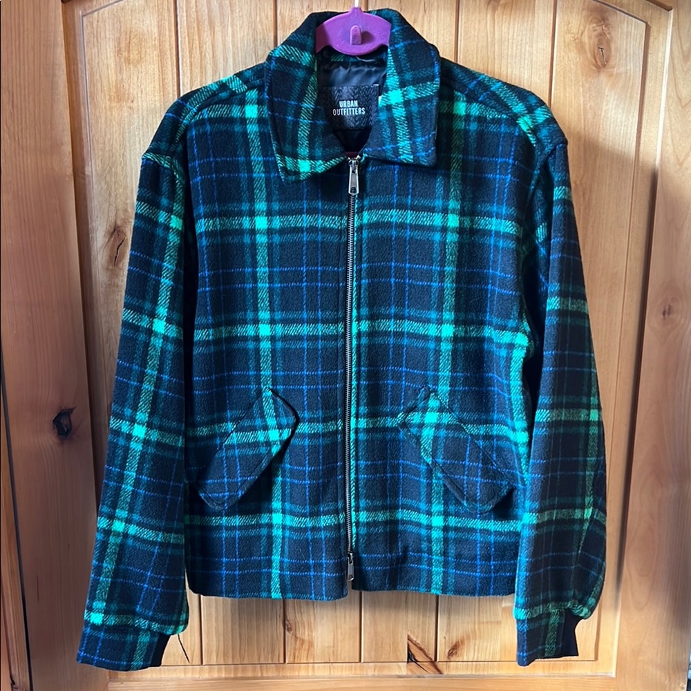 Urban Outfitters Black and Green Plaid Jacket